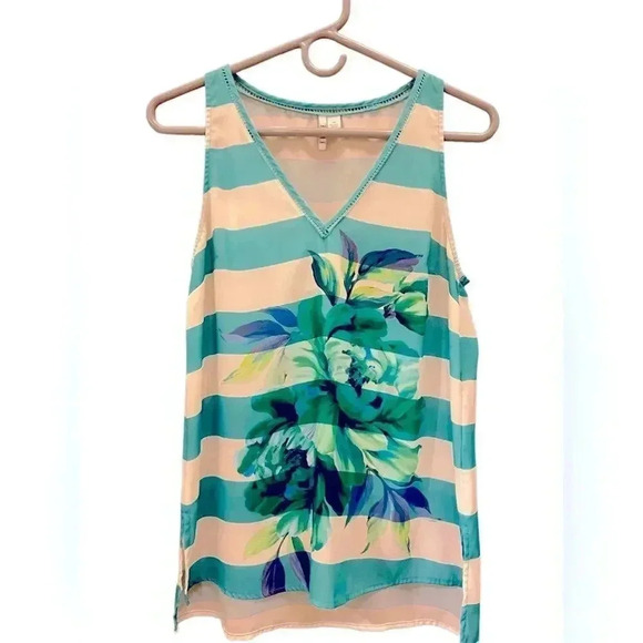 ELLE™ Striped High-Low Crepe Tank‎ - Women's xs - Picture 5 of 7